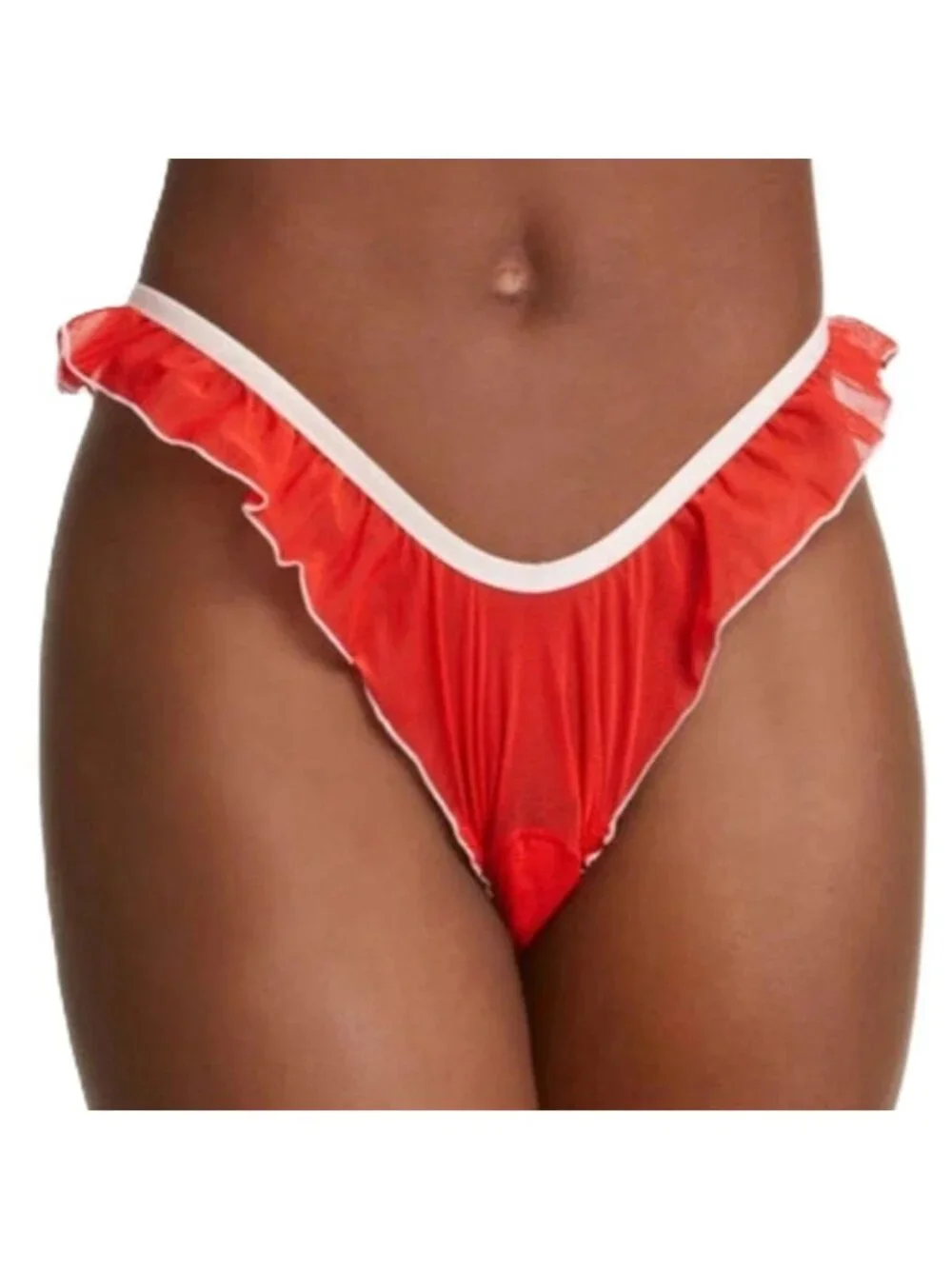 We are HAH Revolve Fly Girl Mesh Panty Blood Orange Red XS 80015